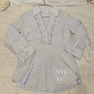 NY&Co White / Blue Long Sleeve XS